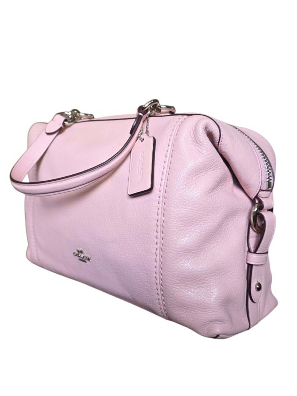 Coach Lenox Satchel Blush Pink Pebble Leather Crossbody Bag F59325 NWT - Picture 5 of 16